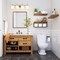 Bathroom Shelves Over Toilet Wall Mounted Floating Shelves Farmhouse Shelf Toilet Paper Storage Small 16 inch Set of 3, Rustic Brown (019-BN3)